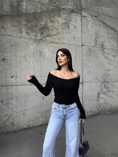 Madonna Collar Zippered Ribbed Sweater