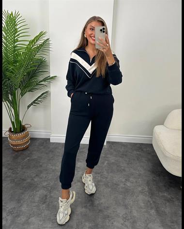 Oysh Model Modal Fabric Striped Tracksuit