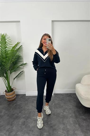 Oysh Model Modal Fabric Striped Tracksuit