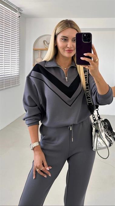 Oysh Model Modal Fabric Striped Tracksuit