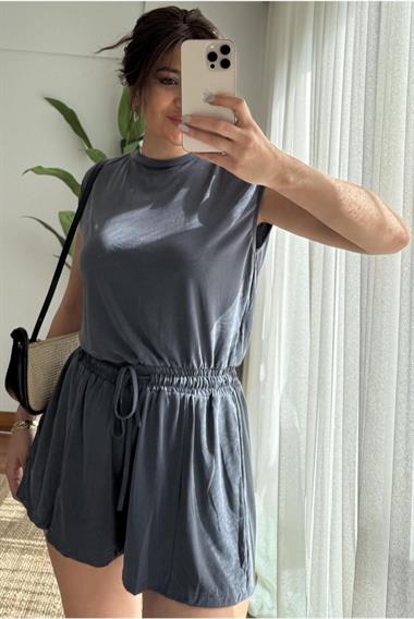 Oysho Bel Detaylı Şortlu Tulum