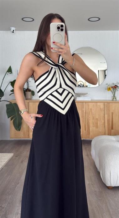 ZR. Model Triko Detaylı Elbise