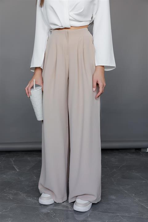 Elastic Waist Palazzo Trousers