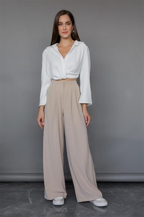 Elastic Waist Palazzo Trousers