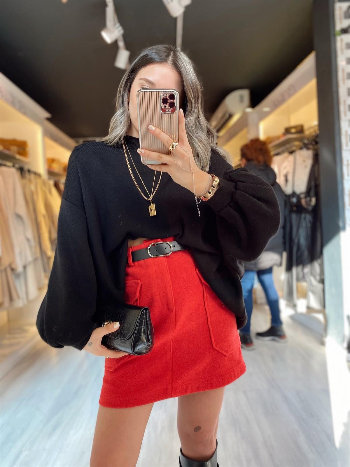 Balloon Sleeve Oversize Sweater