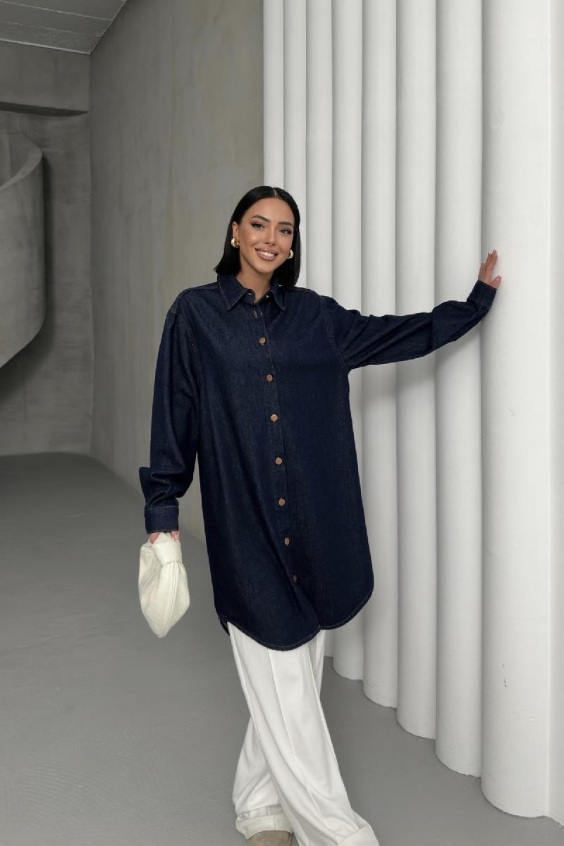 Balon Kollu Düğmeli Gömlek