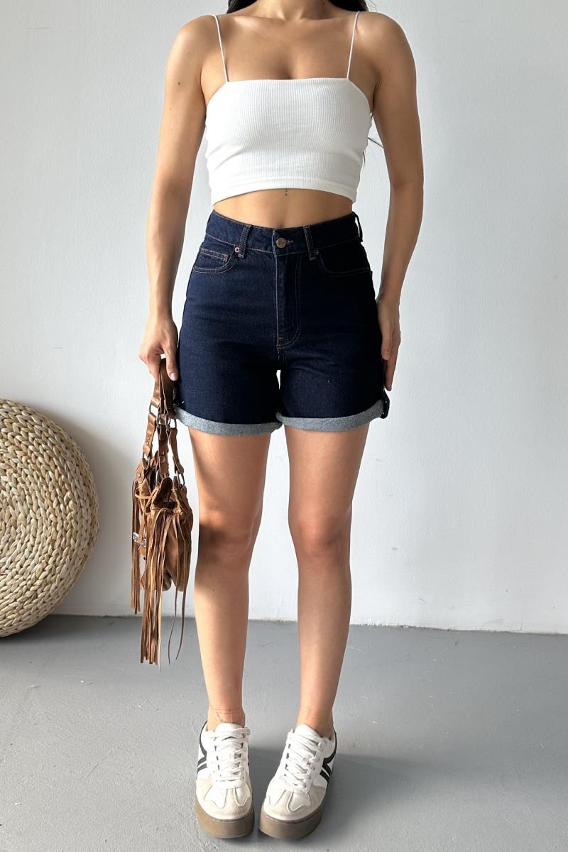 Duble Paça Kot Şort