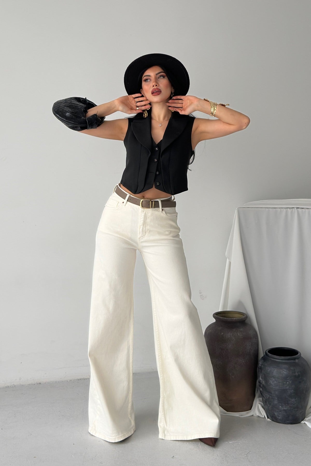 Geniş Paça Kot Pantolon 7082