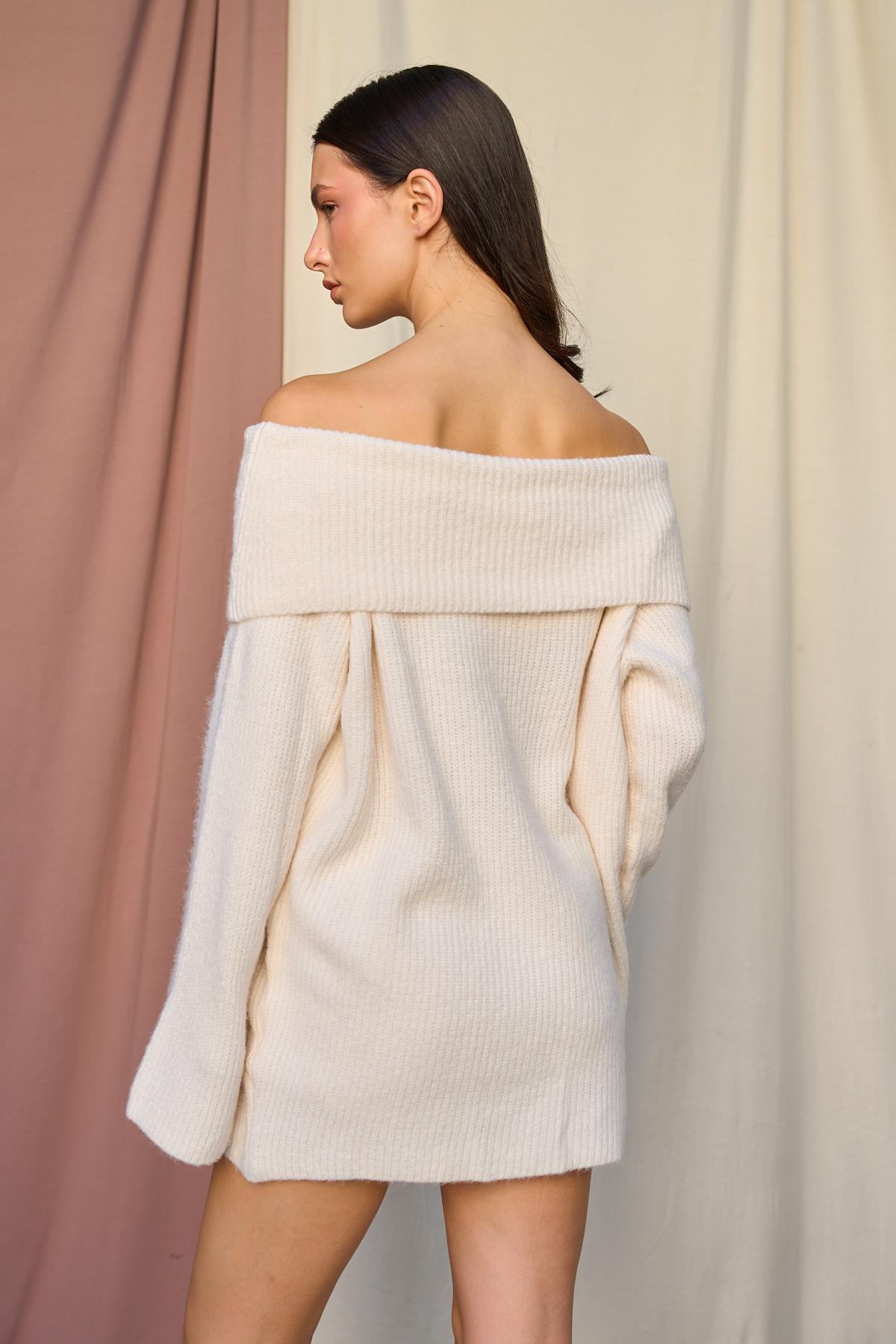 Kadın Alia Triko Kazak - Krem