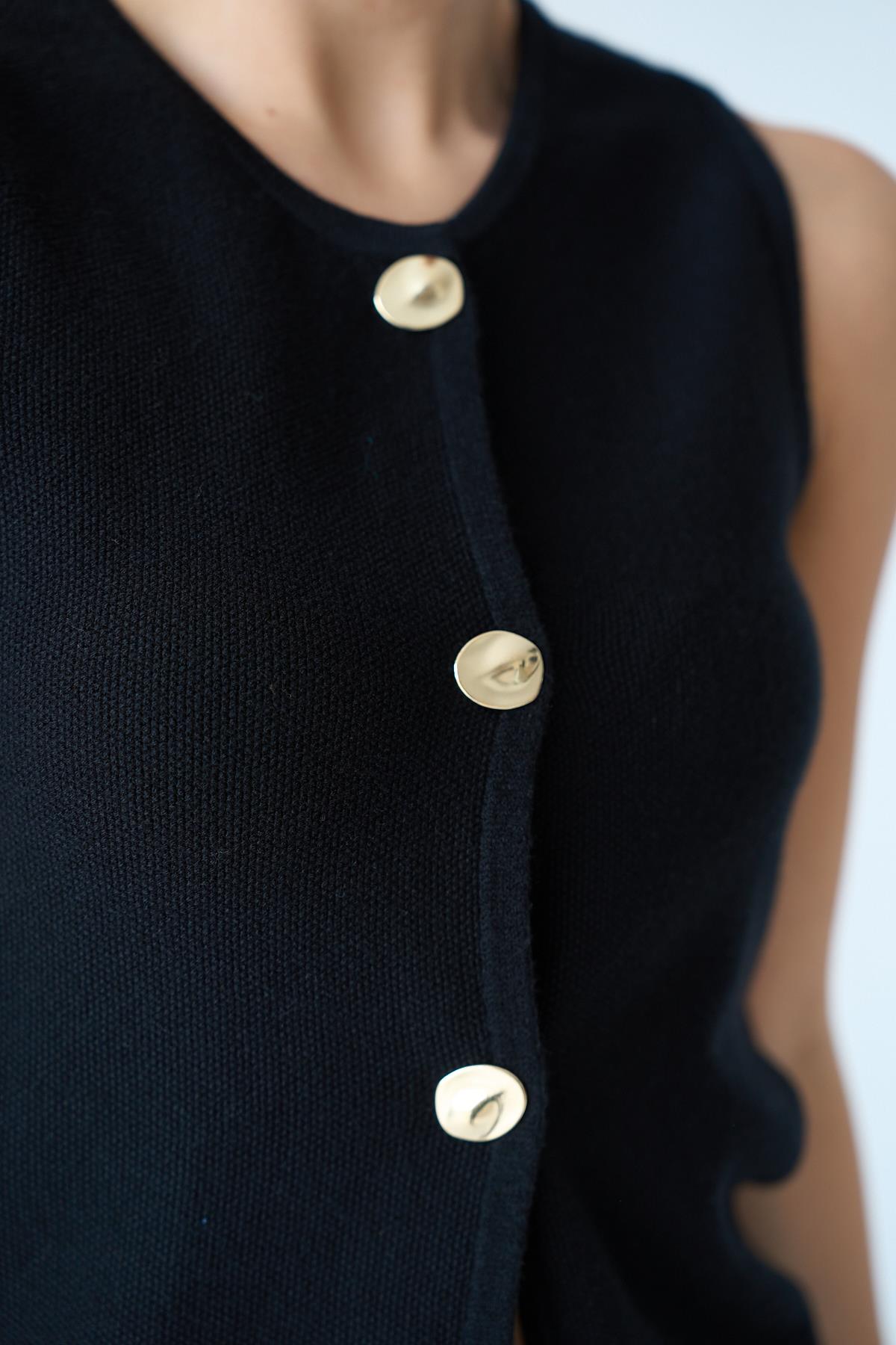 Kadın Elis Triko Yelek - Siyah