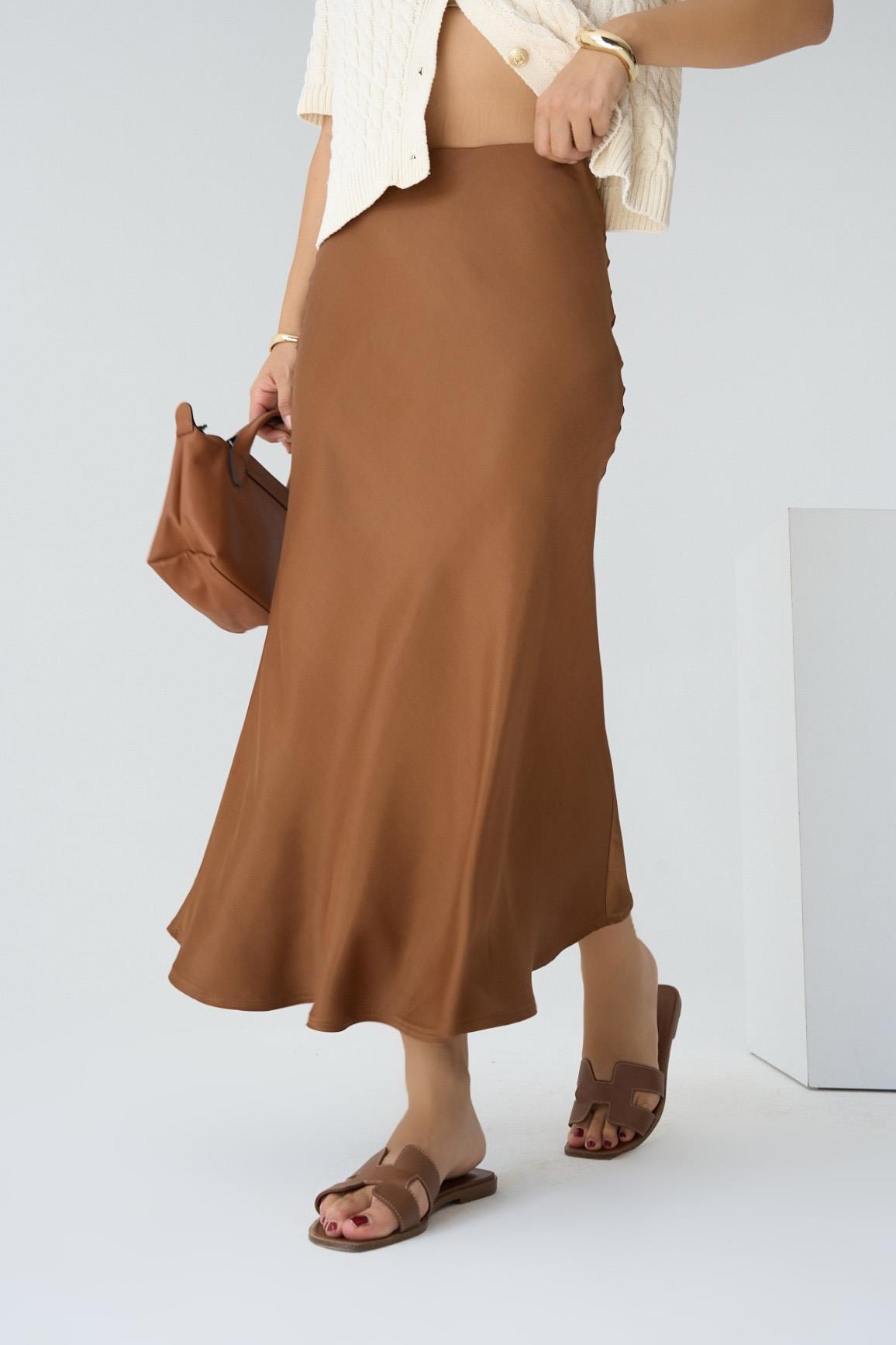 Kadın Scarlet Dokuma Etek - Taba