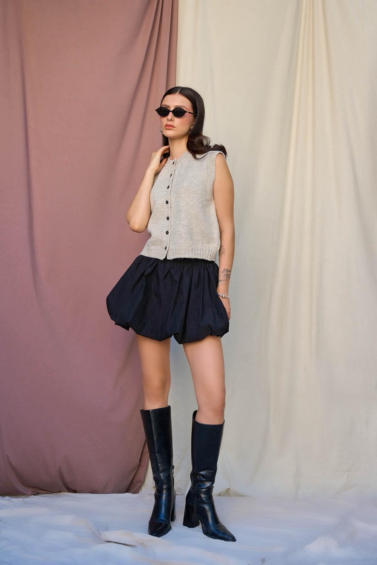 Kadın Sonya Triko Yelek - Açık bej