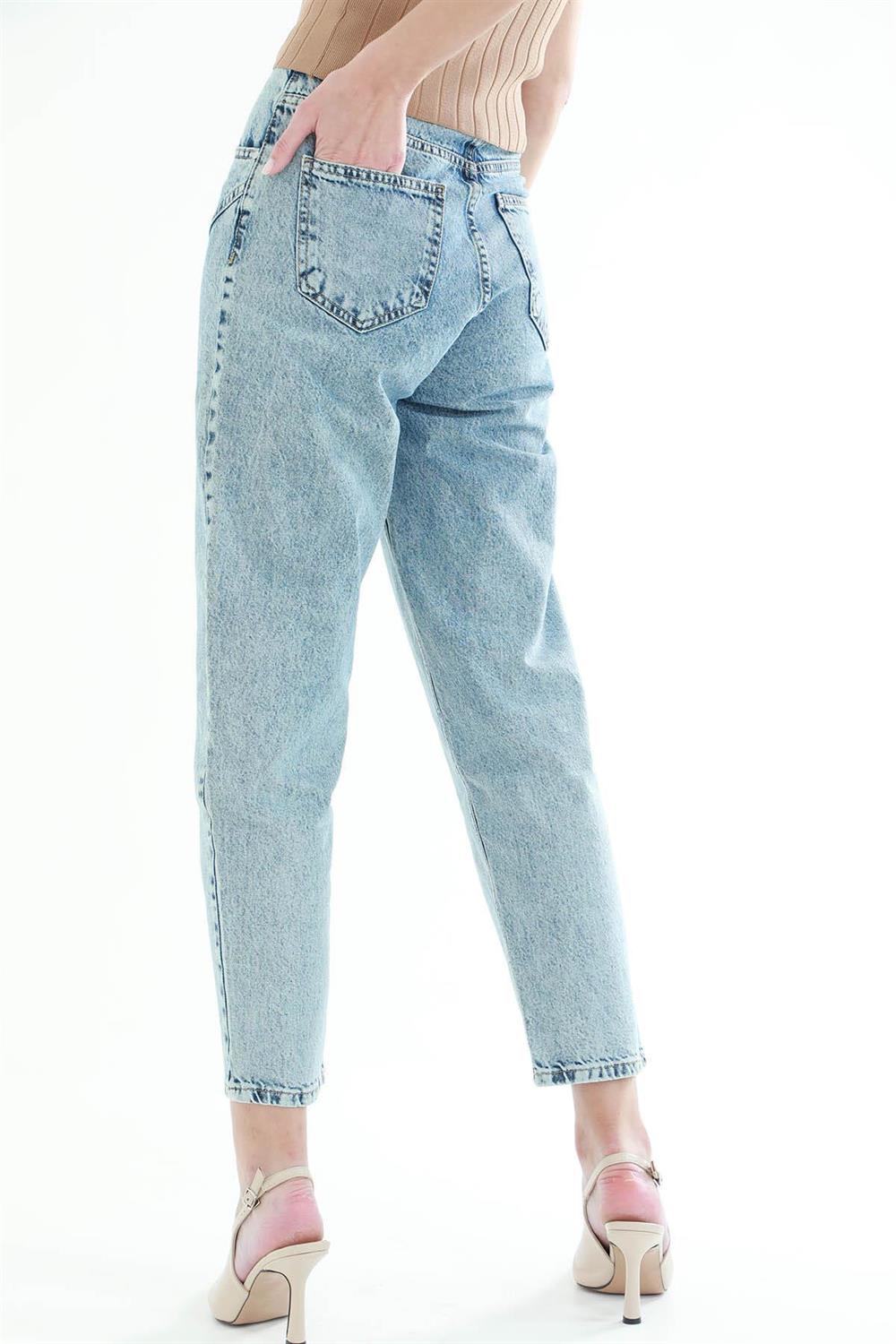 Kot Şeritli Pantolon - Mavi