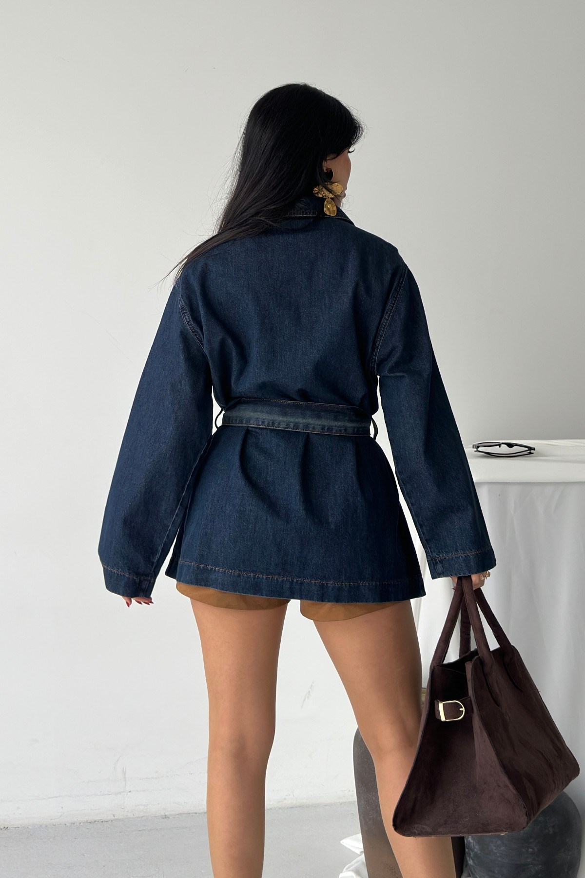 Kuşaklı Oversize Gömlek 6250