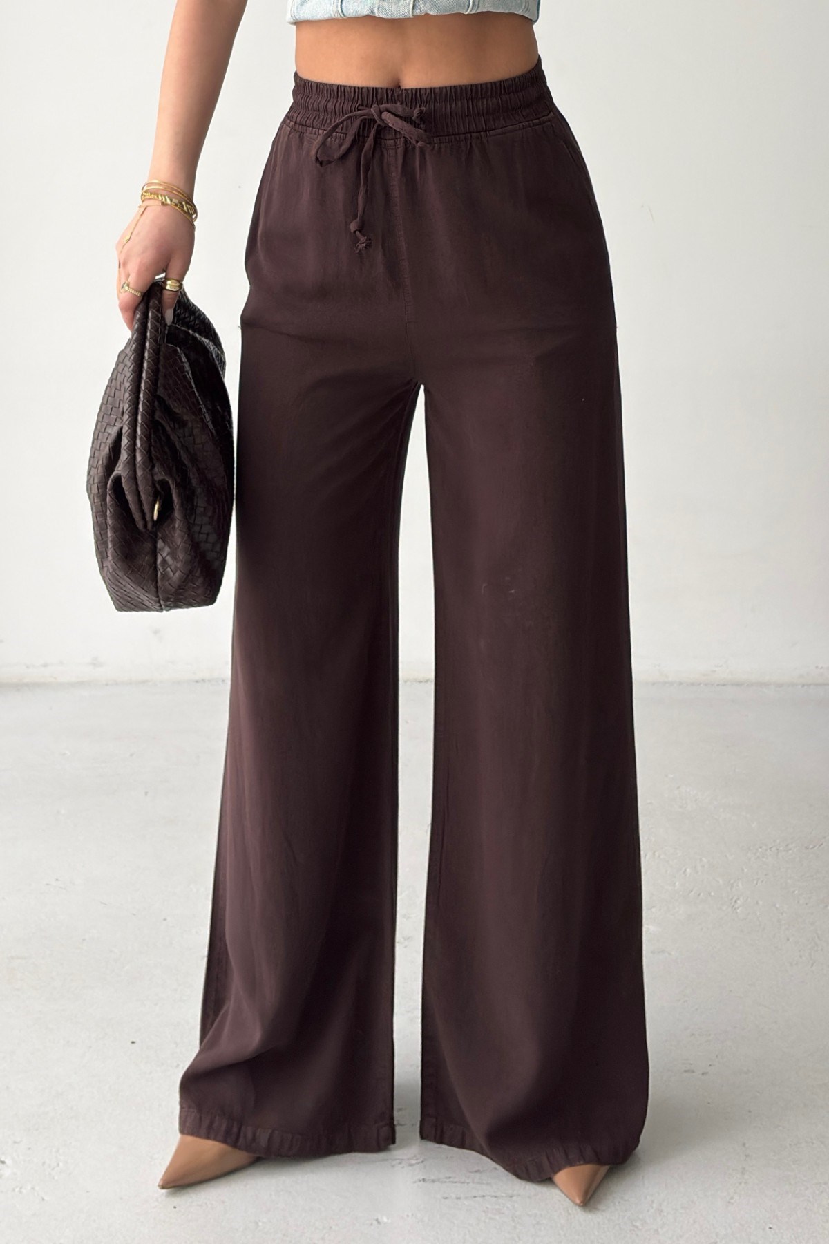 Lastikli Palazzo Pantolon HS708