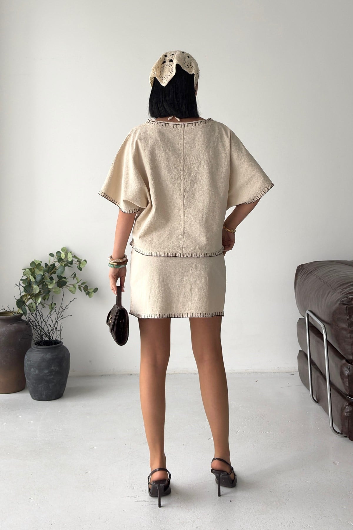 Nakışlı Mini Etek HS128