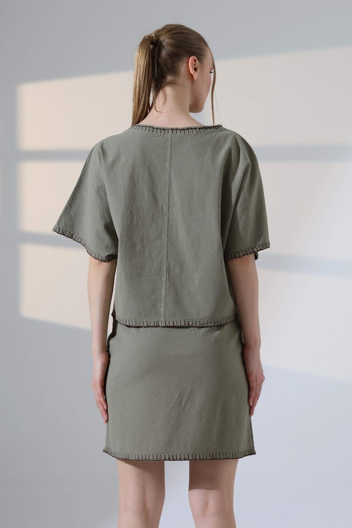 Nakışlı Oversize Bluz