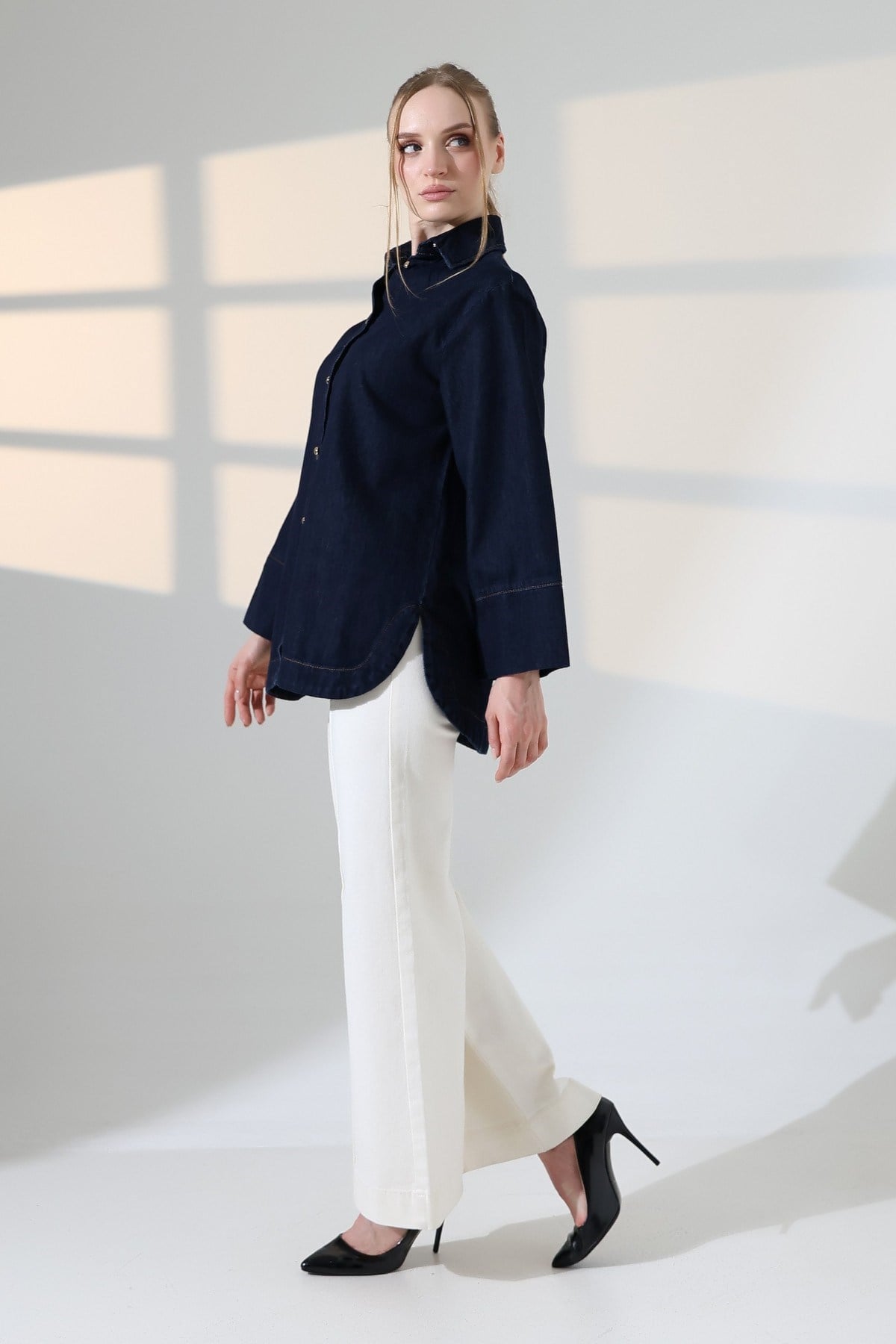 Oversize Düğmeli Gömlekl 6262