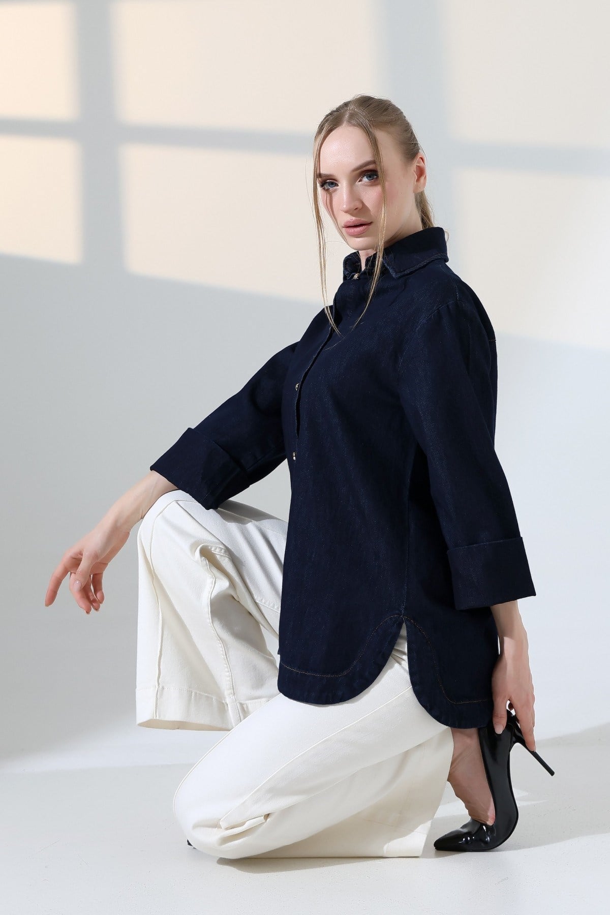 Oversize Düğmeli Gömlekl 6262