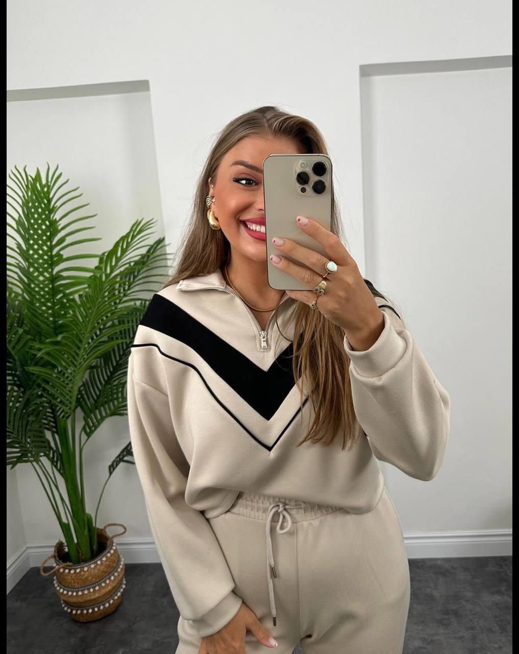 Oysh Model Modal Kumaş Şeritli Eşofman Takımı