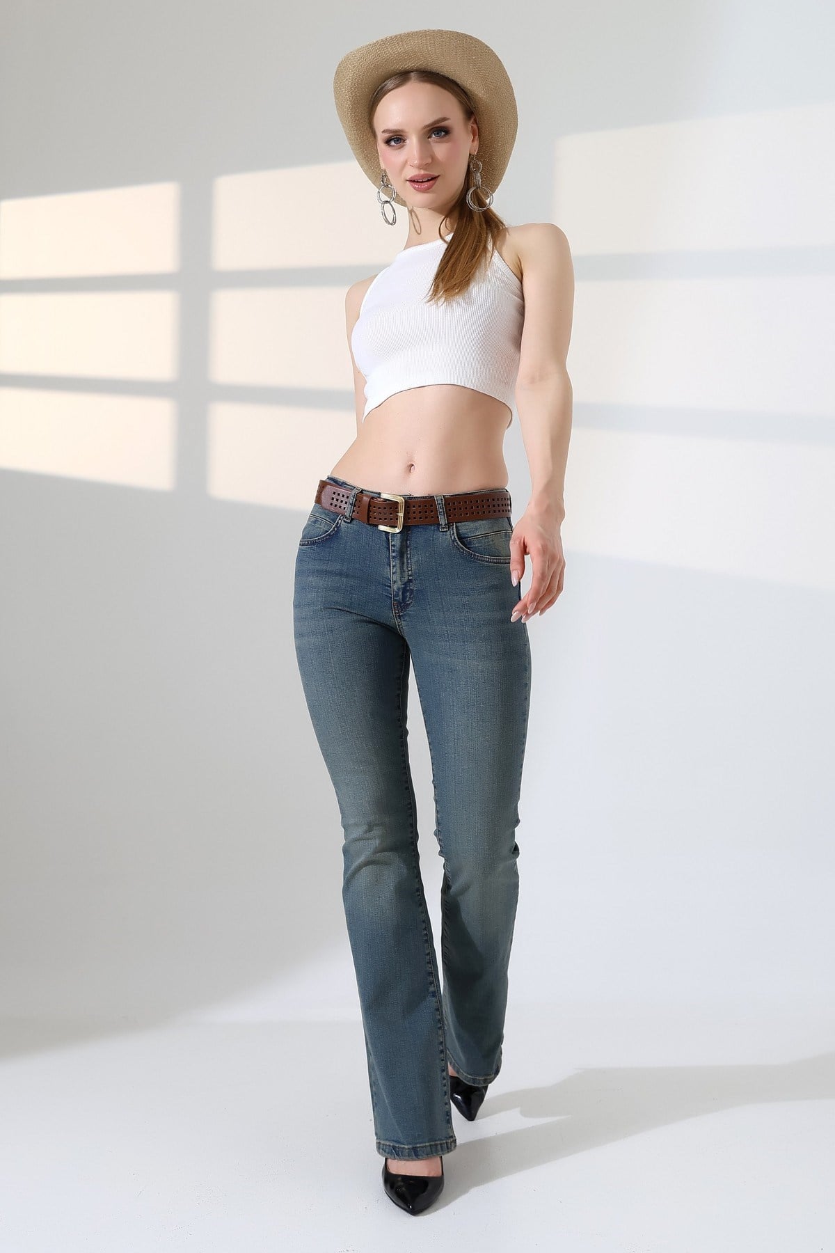 Push Up İspanyol Kot Pantolon 7108