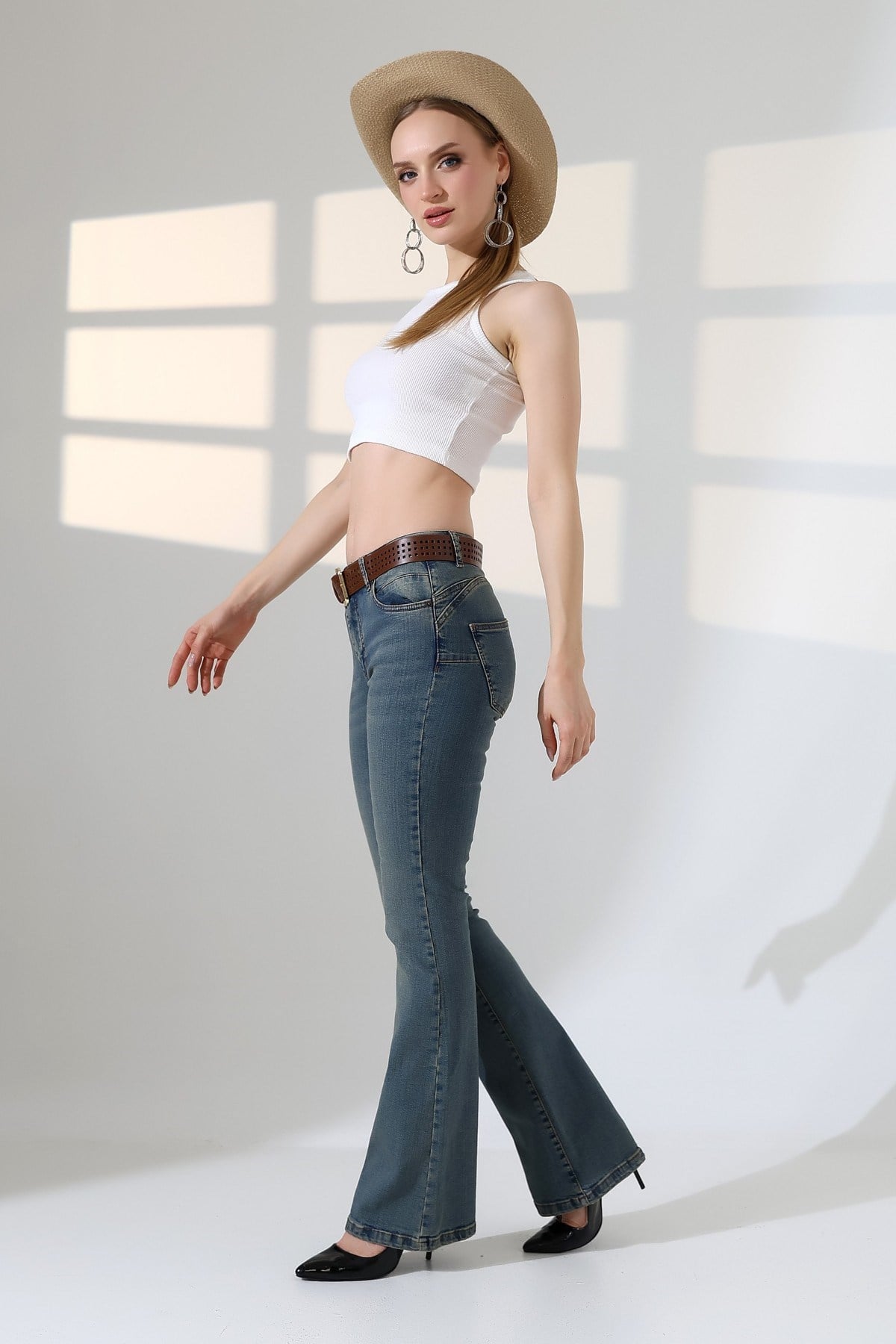 Push Up İspanyol Kot Pantolon 7108