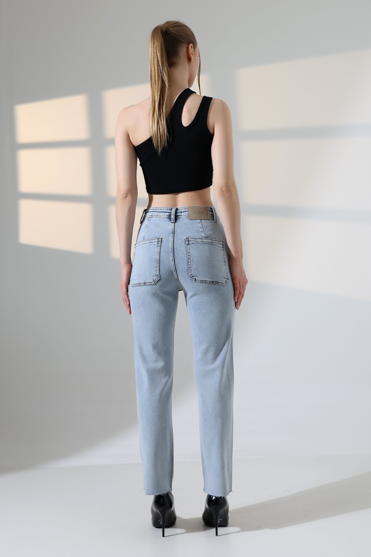 Serpme Taşlı  Relax Kot Pantolon 7193