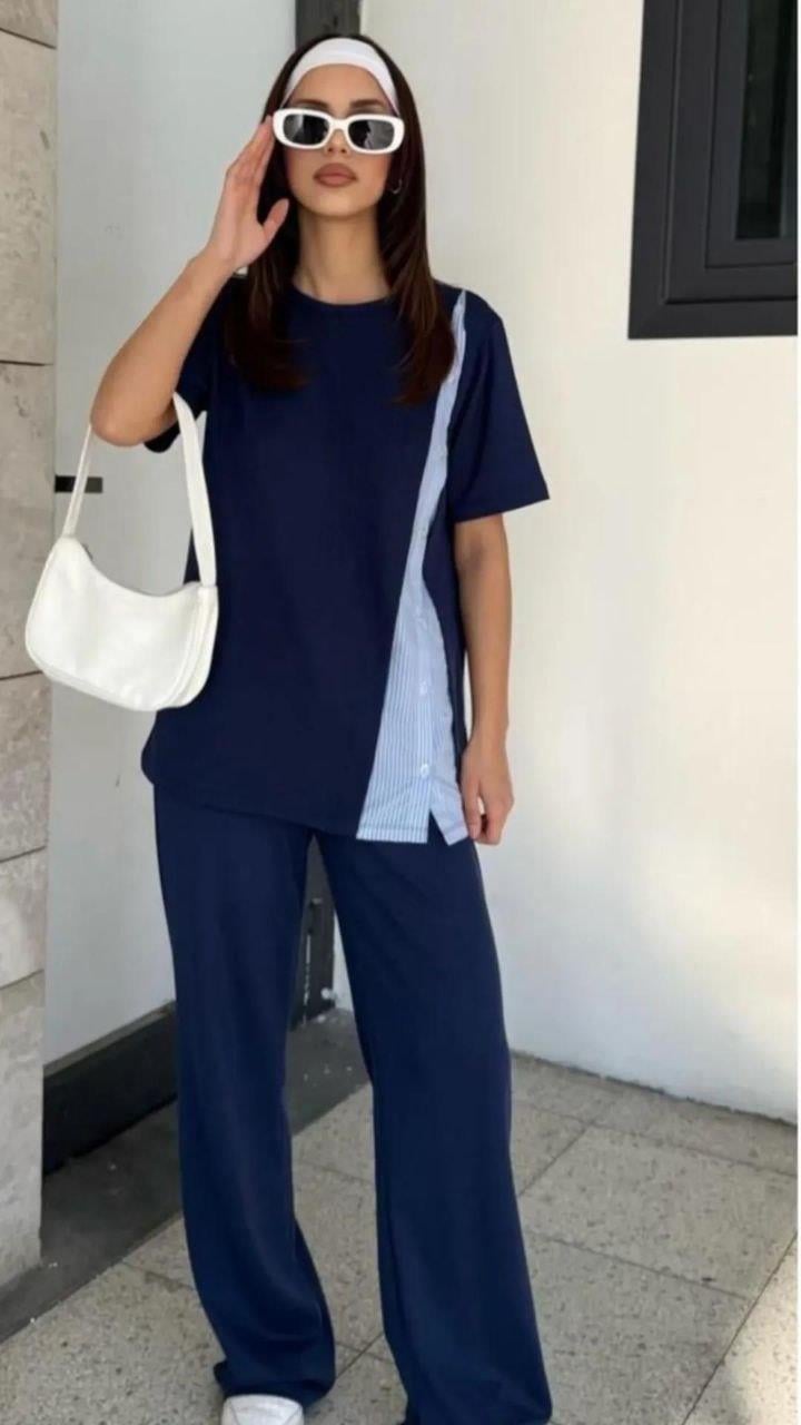 Yan Düğmeli Modal Takım