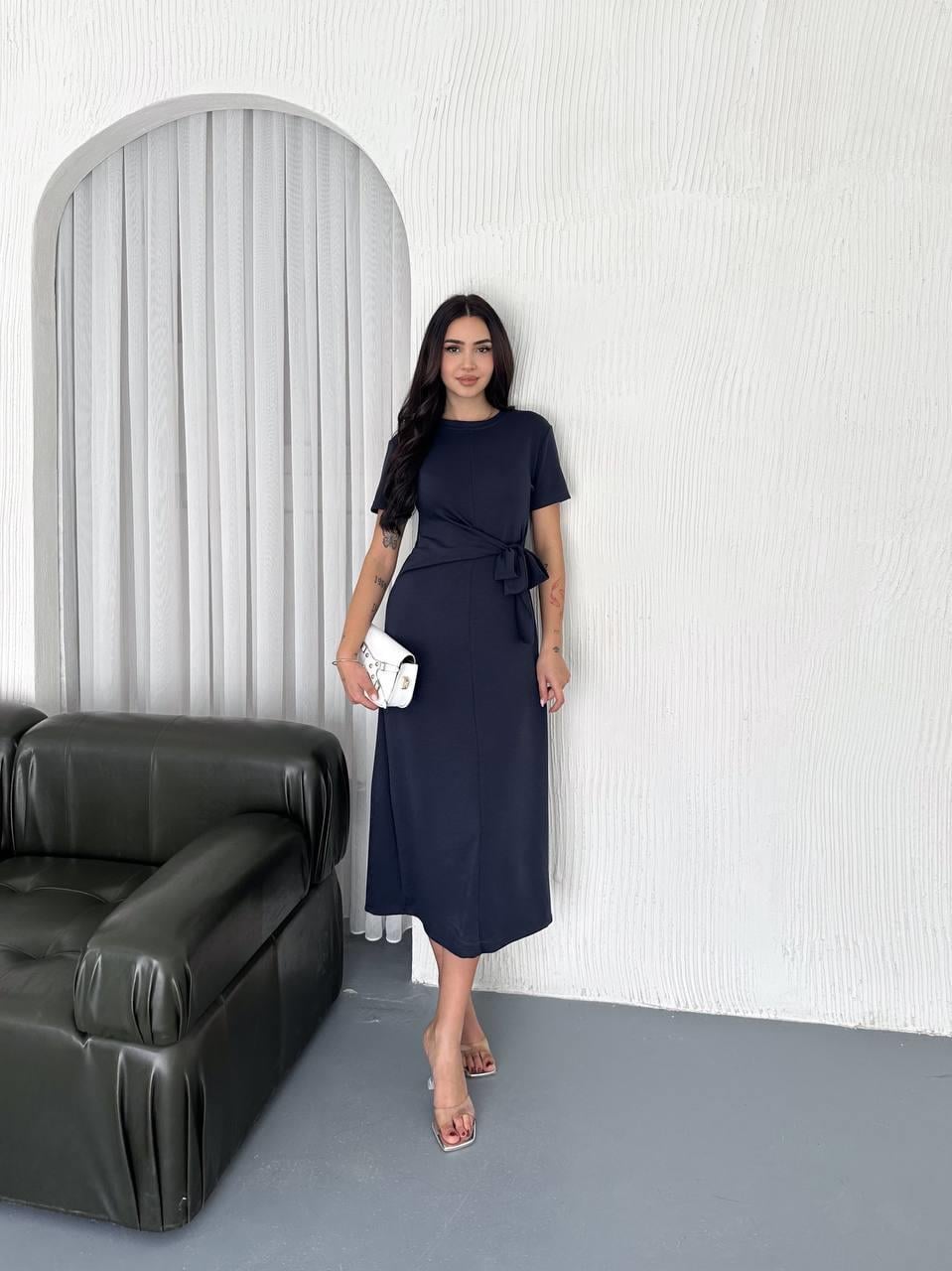 Yandan Bağlamalı Modal Elbise