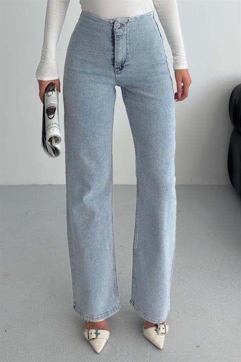 Cepsiz Pensli Bol Paça Kot Pantolon