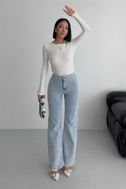 Cepsiz Pensli Bol Paça Kot Pantolon