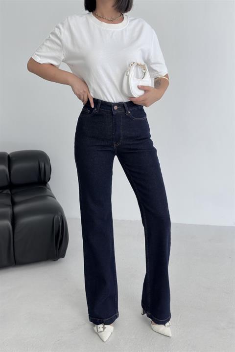 Dikişli Paça Bol Paça Relax Kot Pantolon