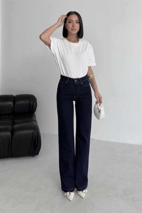 Dikişli Paça Bol Paça Relax Kot Pantolon