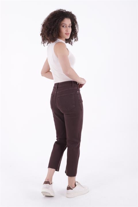 Dikişsiz Paça Mom Fit Kot Pantolon