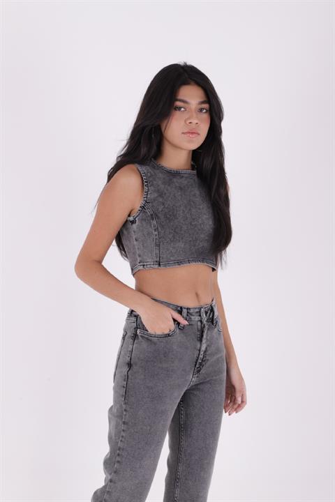 Dikişsiz Paça Mom Fit Kot Pantolon