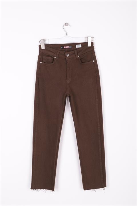 Dikişsiz Paça Mom Fit Kot Pantolon