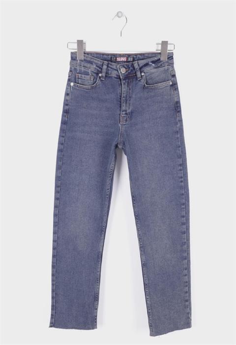 Dikişsiz Paça Mom Fit Kot Pantolon