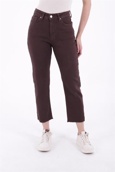 Dikişsiz Paça Mom Fit Kot Pantolon
