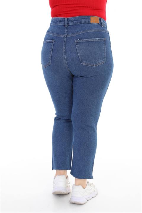 Dikişsiz Paça Mom Fit Kot Pantolon