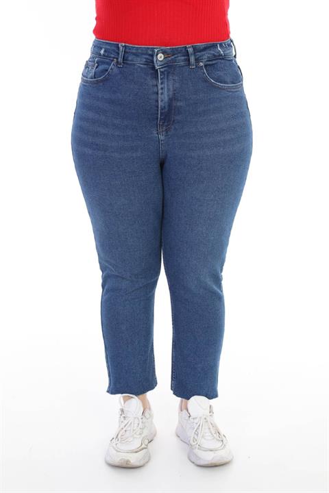 Dikişsiz Paça Mom Fit Kot Pantolon