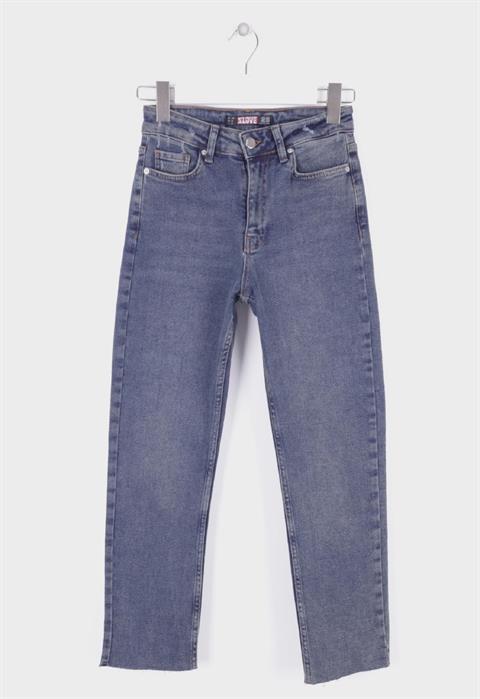 Dikişsiz Paça Mom Fit Kot Pantolon