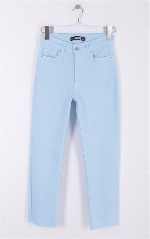Dikişsiz Paça Mom Fit Kot Pantolon