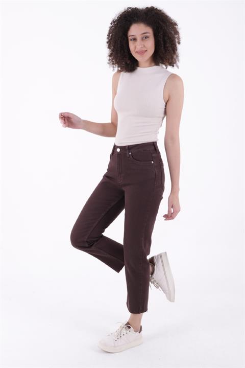 Dikişsiz Paça Mom Fit Kot Pantolon