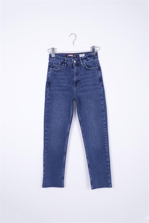 Dikişsiz Paça Mom Fit Kot Pantolon
