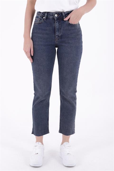 Dikişsiz Paça Mom Fit Kot Pantolon