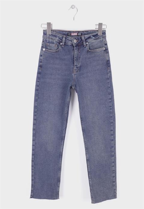 Dikişsiz Paça Mom Fit Kot Pantolon