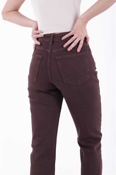 Dikişsiz Paça Mom Fit Kot Pantolon