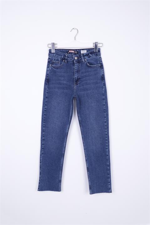 Dikişsiz Paça Mom Fit Kot Pantolon