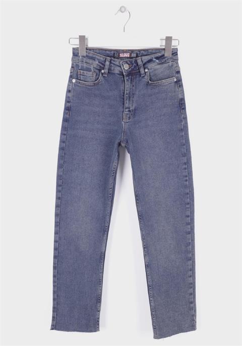 Dikişsiz Paça Mom Fit Kot Pantolon