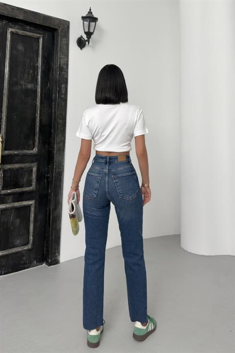 Dikişsiz Paça Mom Fit Kot Pantolon